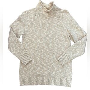 LL Bean Cotton Rag Funnelneck Pullover Sweater Peach Sz M